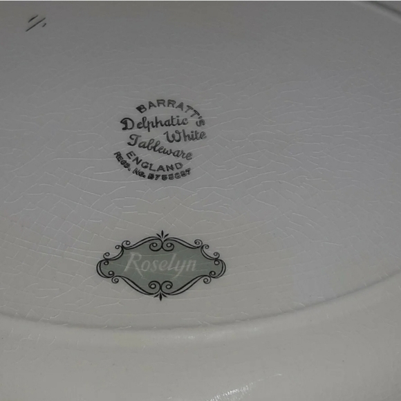 Vintage  Roselyn Barrat's Delphatic  White tableware england Regd.No B755897 - Picture 4 of 5